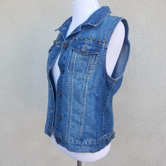 BDG Urban Outfitters Gold Studded Jean Vest - Picture 3 of 6